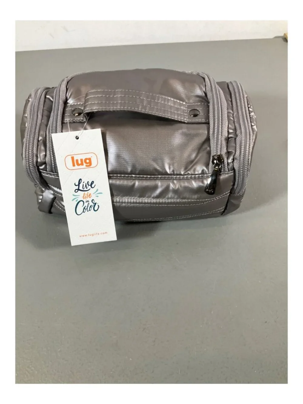 Lug Mini Trolley Cosmetic Case in Metallic Pearl - Zipper, ColorJoy Collection - Picture 3 of 6